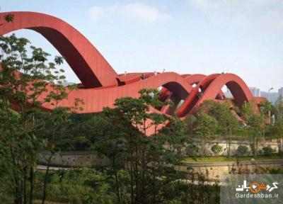 پل گره شانس با طراحی عجیب در چین، عکس