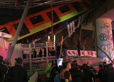 ده ها زخمی در پی فرو ریختن پل قطار در مکزیکوسیتی